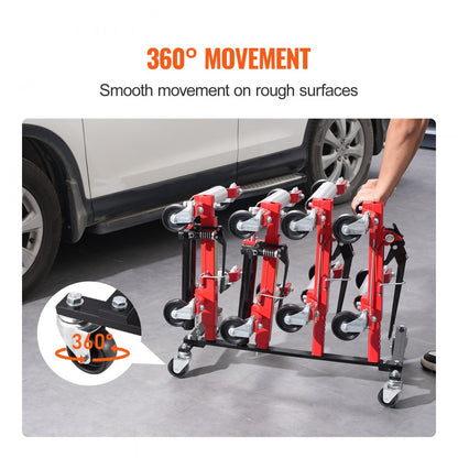 MR8019 - Heavy-Duty Car Dolly Rack with 360° Swivel Casters