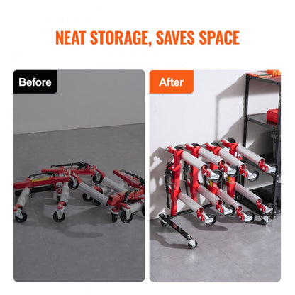 MR8019 - Heavy-Duty Car Dolly Rack with 360° Swivel Casters