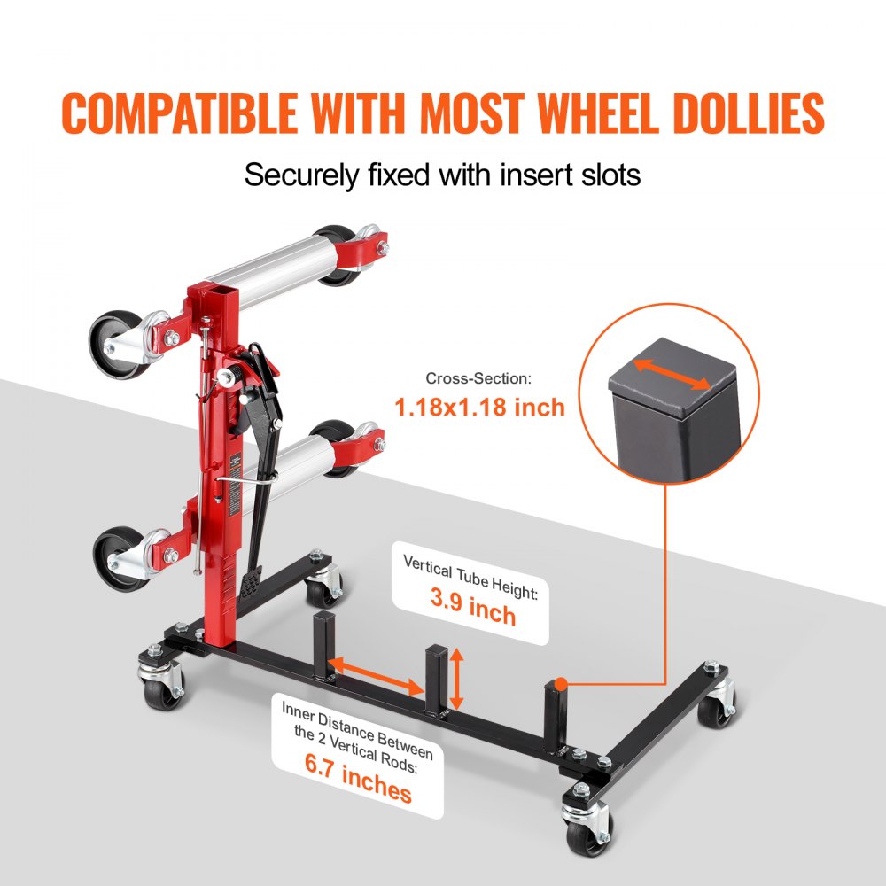 MR8019 - Heavy-Duty Car Dolly Rack with 360° Swivel Casters