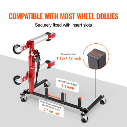 MR8019 - Heavy-Duty Car Dolly Rack with 360° Swivel Casters
