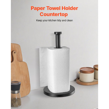 813177 - Stainless Steel Weighted Paper Towel Holder with Non-Slip Base