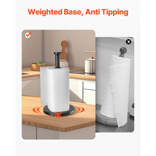813177 - Stainless Steel Weighted Paper Towel Holder with Non-Slip Base