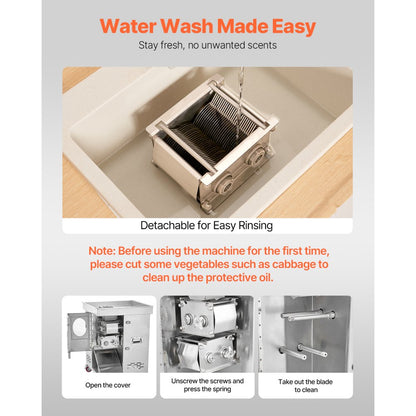 YF-QC80 - 1100W Stainless Steel Meat Cutter, 5mm Dual-Layer Blade