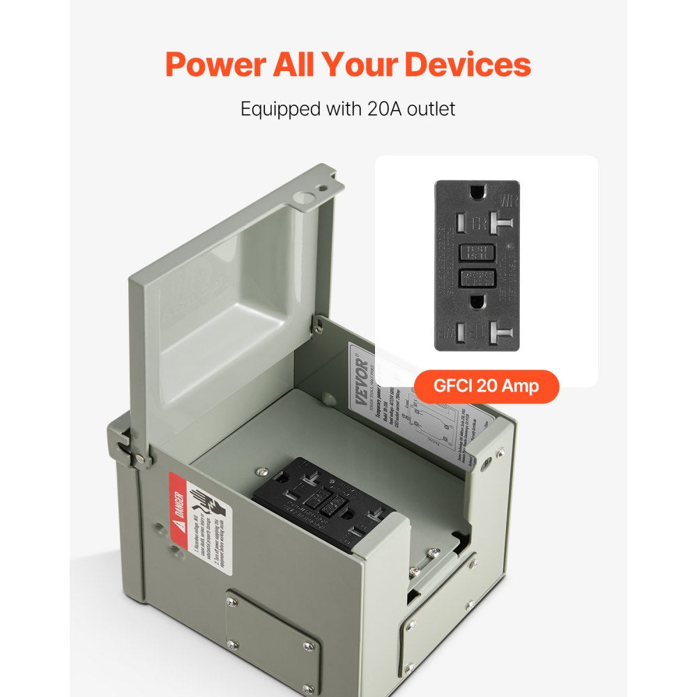 YD-20AX1 - Waterproof GFCI 20 Amp Outdoor Outlet Panel with Security Lock