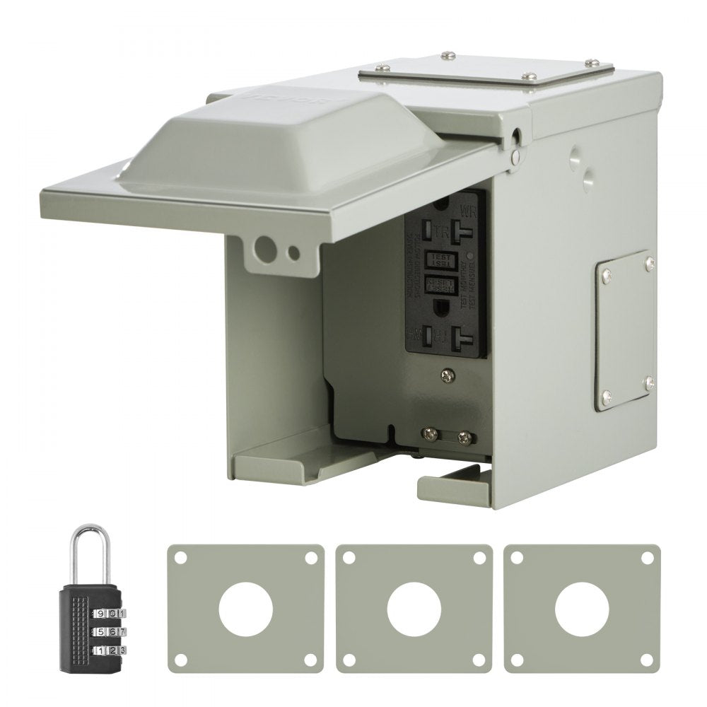 YD-20AX1 - Waterproof GFCI 20 Amp Outdoor Outlet Panel with Security Lock