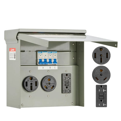 YD-20A/30A/50A - 50A RV Power Panel with GFCI & Waterproof Outlets