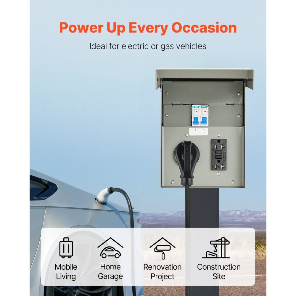 YD-30A/20A - 20A/30A Weather-Resistant RV Outlet Panel for Various Devices