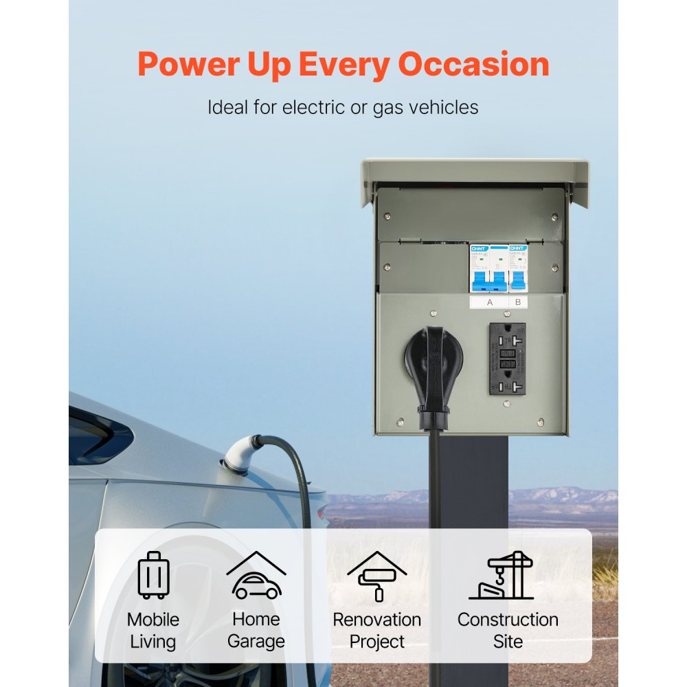 YD-50A/20A - Durable Weather-Resistant RV Power Outlet Panel with GFCI