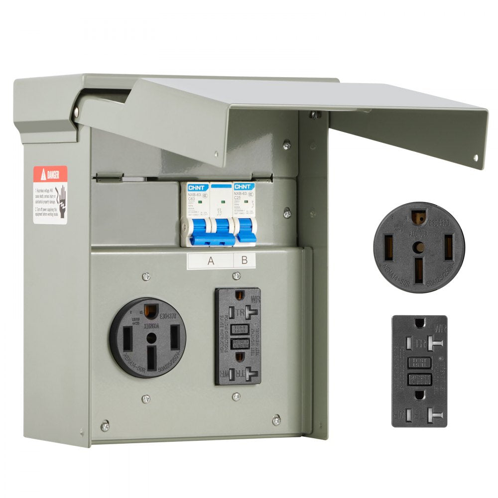 YD-50A/20A - Durable Weather-Resistant RV Power Outlet Panel with GFCI