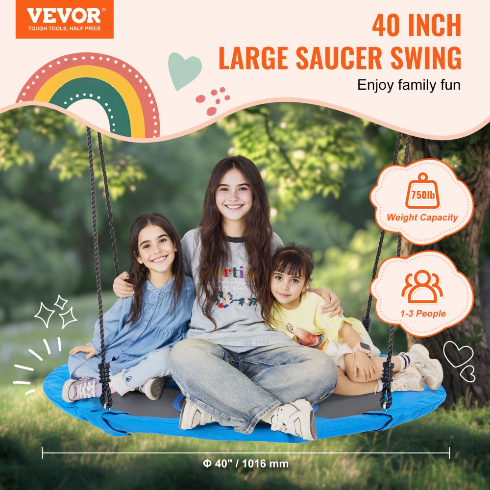 YXS-BF01 - 40" VEVOR Multi-Person Saucer Swing, 750 lbs Capacity