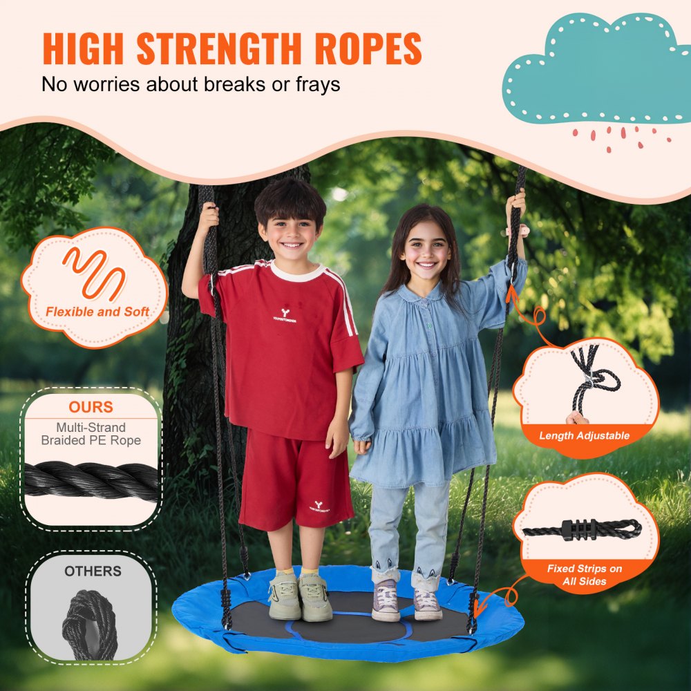 YXS-BF01 - 40" VEVOR Multi-Person Saucer Swing, 750 lbs Capacity