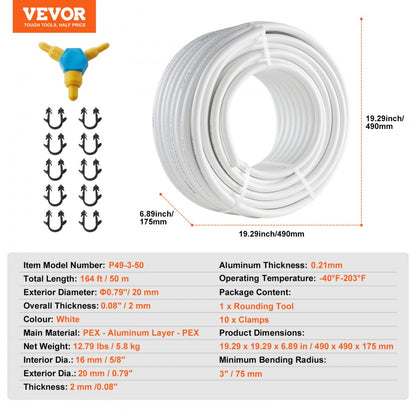 P49-3-50 - 0.79'' VEVOR PEX-AL-PEX Tube for Plumbing & Heating