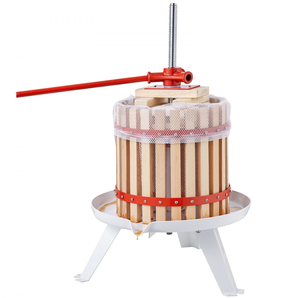 YZQ-6L VEVOR 6L Manual Fruit Wine Press with Durable Wooden Basket