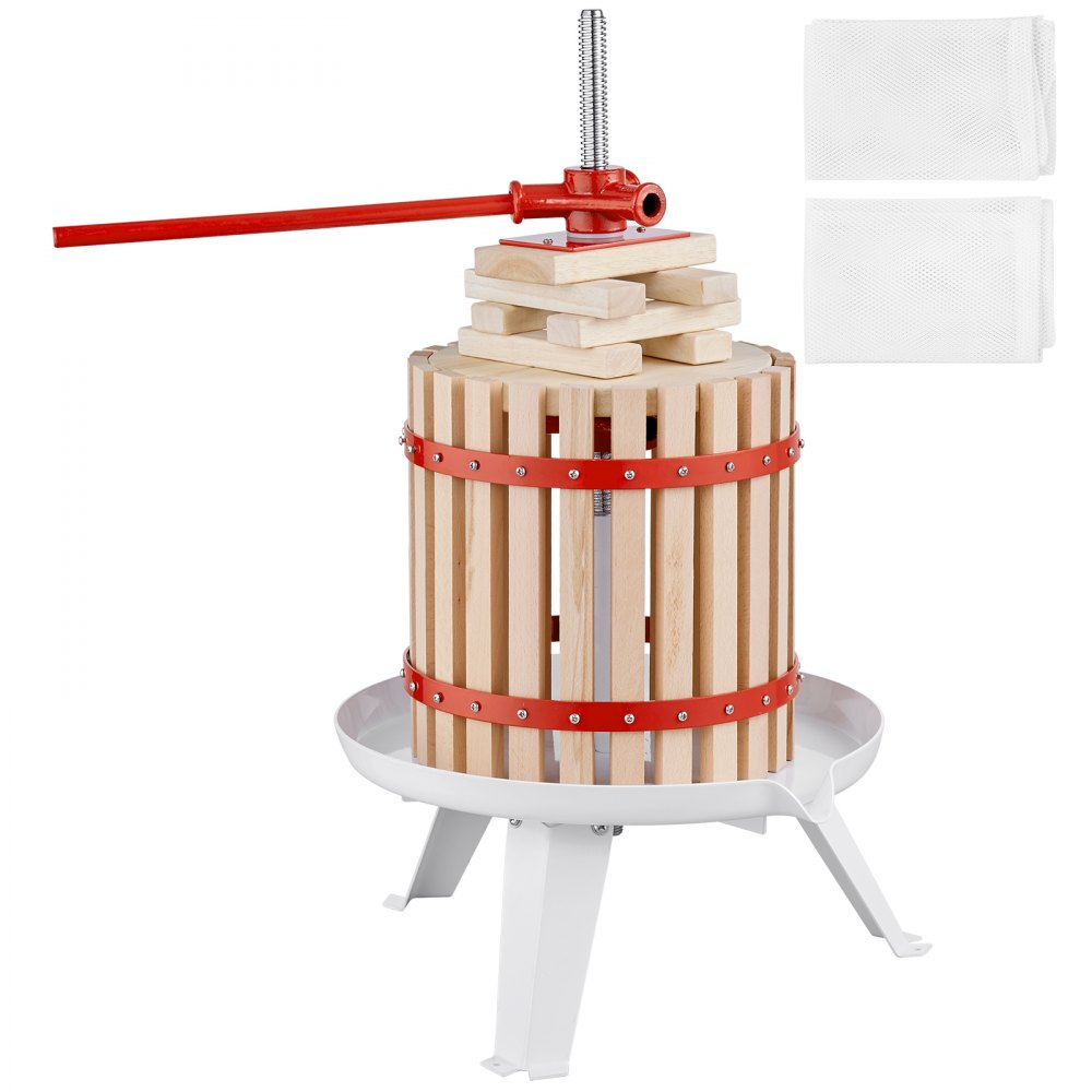 YZQ-6L VEVOR 6L Manual Fruit Wine Press with Durable Wooden Basket