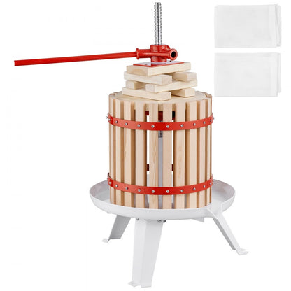 YZQ-6L VEVOR 6L Manual Fruit Wine Press with Durable Wooden Basket