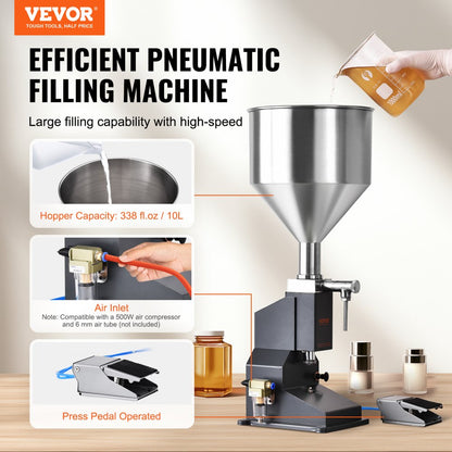 A02 - 5ml to 50ml Stainless Steel Pneumatic Filling Machine