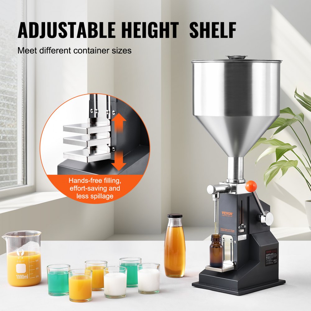 A03 - Adjustable 5-50ml Stainless Steel Liquid Filler for Home & Workshop
