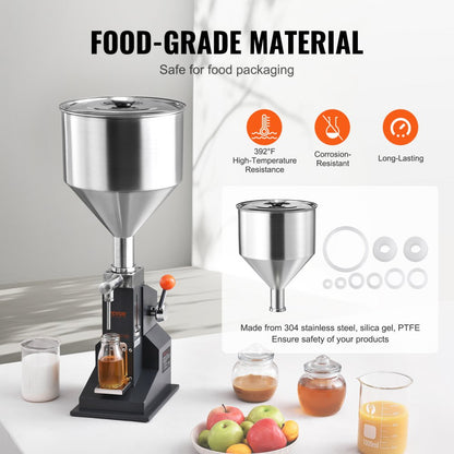 A03 - Adjustable 5-50ml Stainless Steel Liquid Filler for Home & Workshop