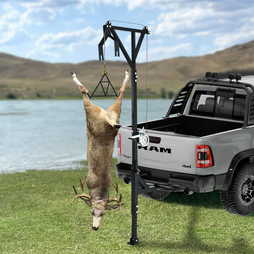 HXCZDJ-04 - Compact 600 lbs Hitch Mounted Deer Hoist with Manual Winch