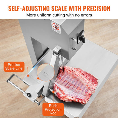 YF-400A - Stainless Steel Meat Bandsaw with 0.16-8.7" Adjustable Thickness