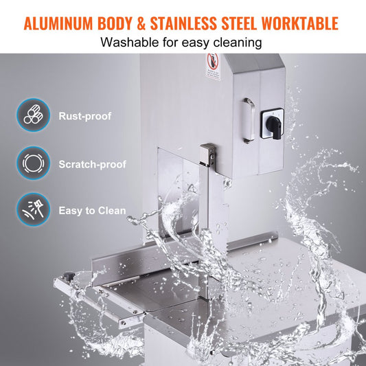 YF-400A - Stainless Steel Meat Bandsaw with 0.16-8.7" Adjustable Thickness