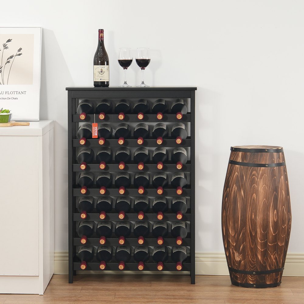 OPX-KWR27BL - 39.4" Bamboo Wine Rack Holds 42 Bottles, 7 Layers