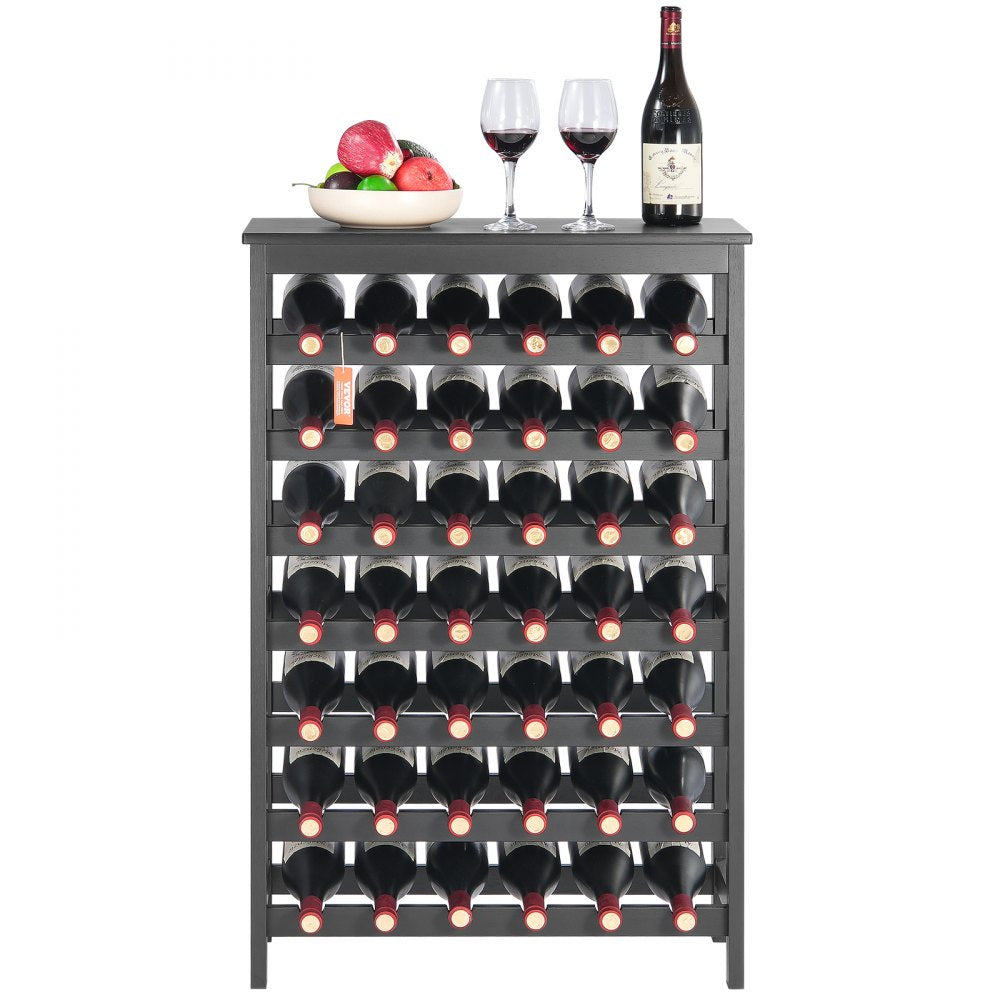 OPX-KWR27BL - 39.4" Bamboo Wine Rack Holds 42 Bottles, 7 Layers