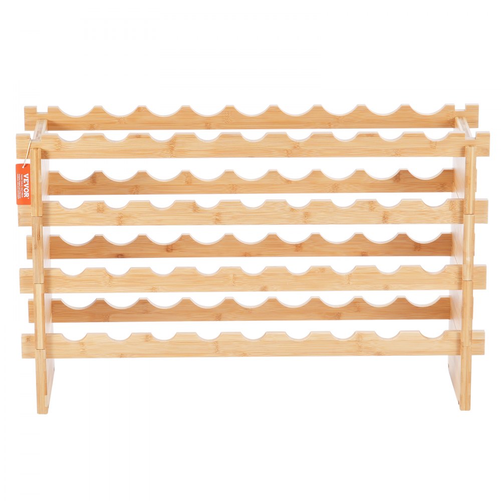 OPX-KWR436 - 33.5x9.8x20.7" Bamboo Wine Rack Holds 36 Bottles