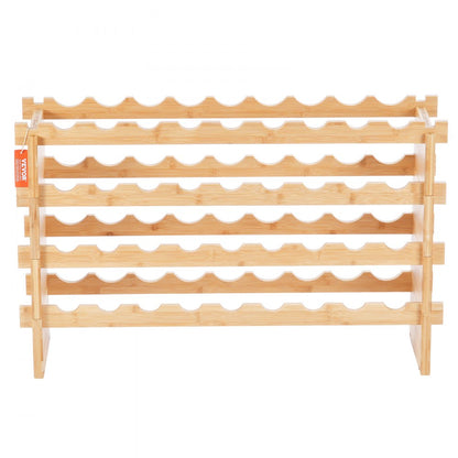 OPX-KWR436 - 33.5x9.8x20.7" Bamboo Wine Rack Holds 36 Bottles