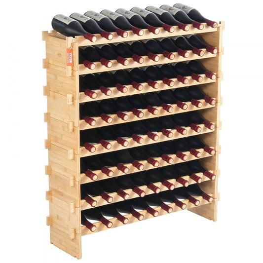 OPX-KWR872 - 35.4"x9.8"x40.7" Bamboo Wine Rack for 72 Bottles