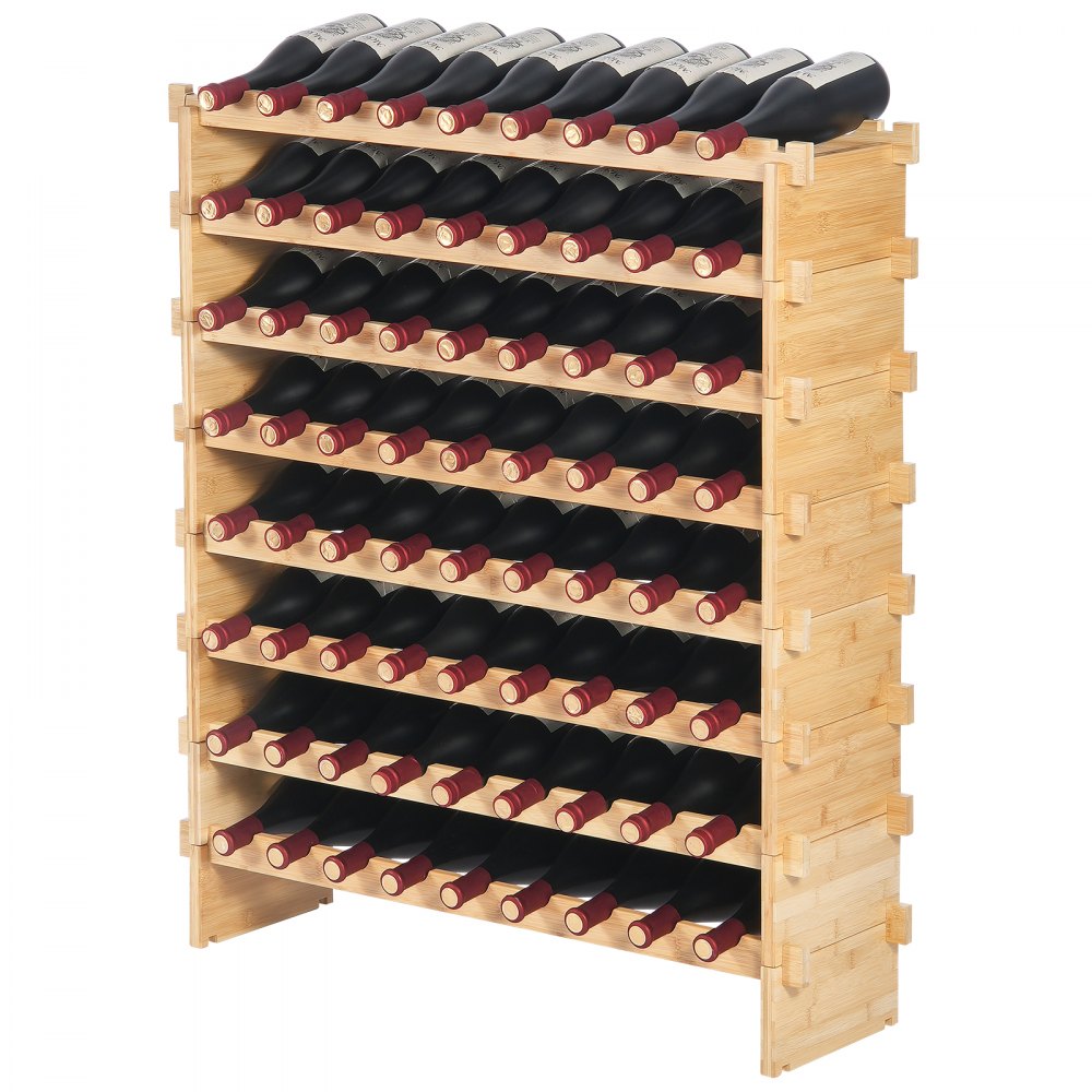 OPX-KWR872 - 35.4"x9.8"x40.7" Bamboo Wine Rack for 72 Bottles