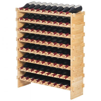 OPX-KWR872 - 35.4"x9.8"x40.7" Bamboo Wine Rack for 72 Bottles