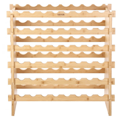 OPX-WR68NR - Stackable 6-Tier Bamboo Wine Rack for 48 Bottles