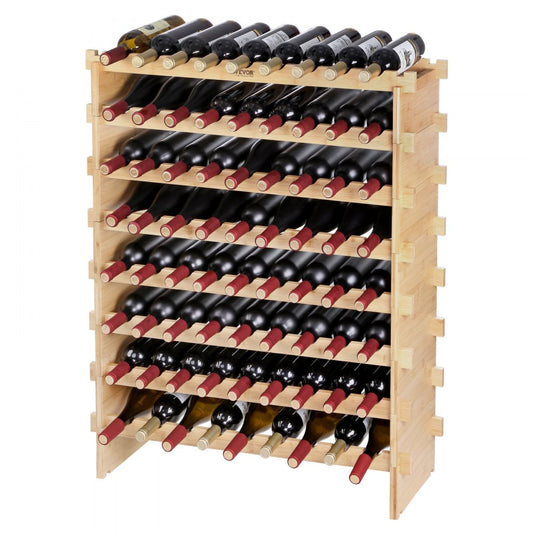 OPX-WR89NR - Elegant 8-Tier Bamboo Wine Rack for 72 Bottles