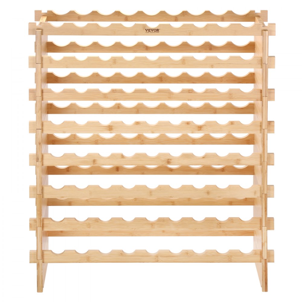 OPX-WR89NR - Elegant 8-Tier Bamboo Wine Rack for 72 Bottles