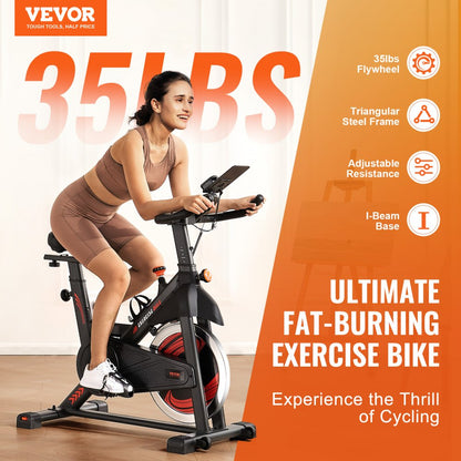 S706 - Magnetic Resistance Exercise Bike with Comfortable Seat and 35lbs Flywheel