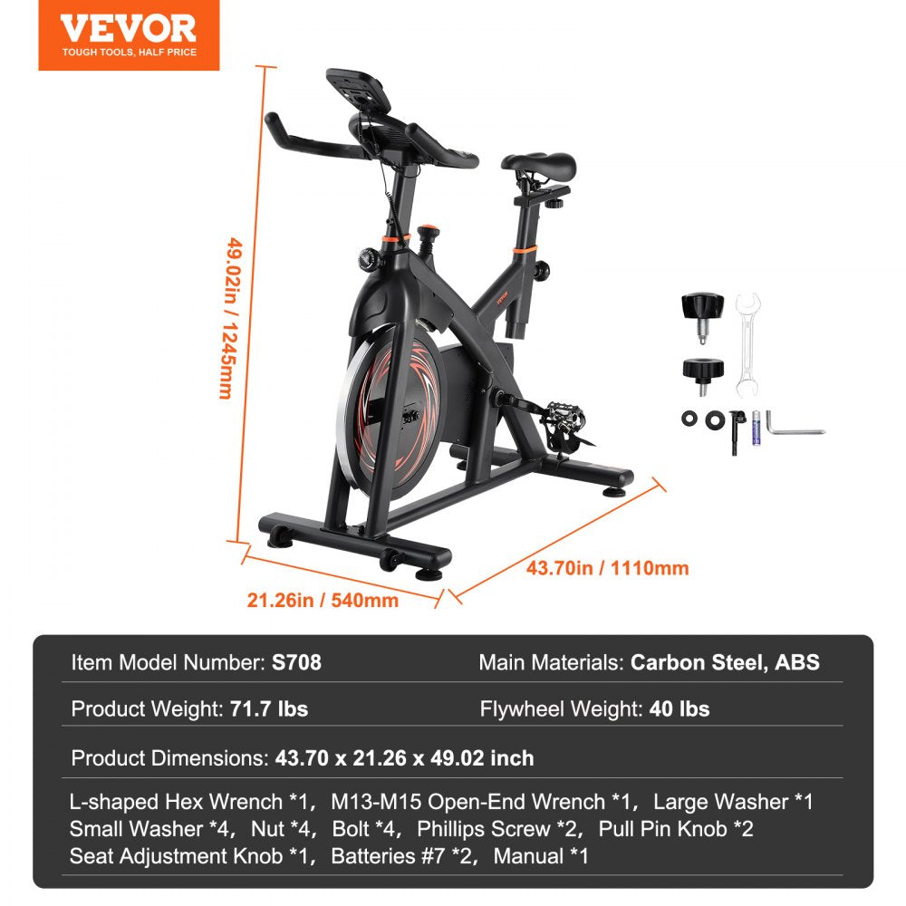 S708 - Heavy-Duty Magnetic Resistance Exercise Bike with Comfortable Seat