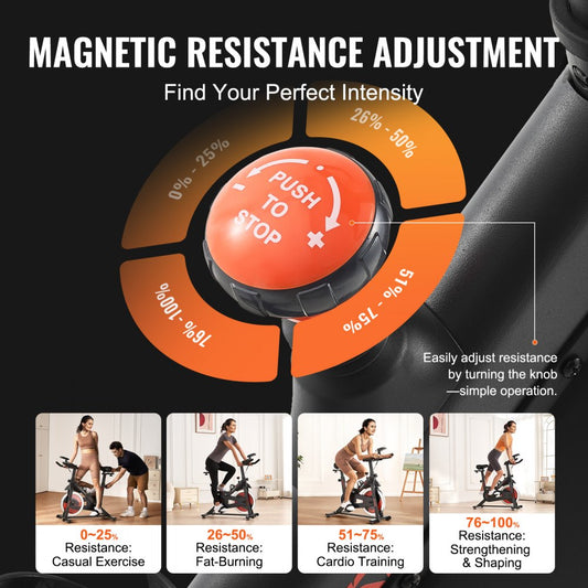 S310 - Durable Carbon Steel Exercise Bike with Magnetic Resistance and Adjustable Features