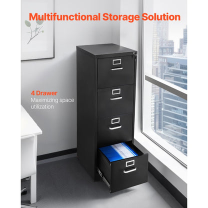 LK53112907 - Durable 4-Drawer Vertical File Cabinet with Lock