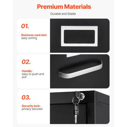 LK53112907 - Durable 4-Drawer Vertical File Cabinet with Lock