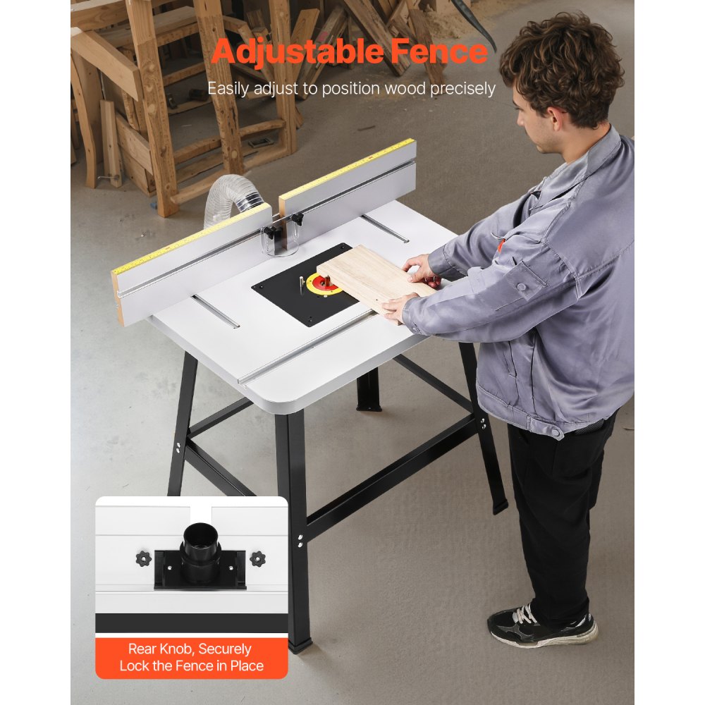 RT015 - 31.5" x 23.9" Router Table with Adjustable Fence and Dust Collection