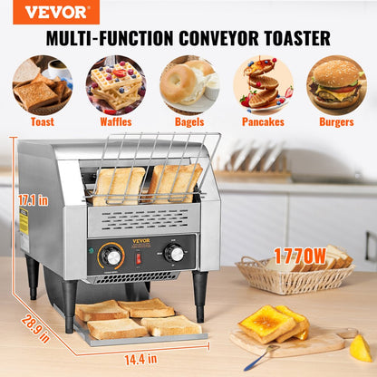 TT-300 - Heavy-Duty Stainless Steel Conveyor Toaster for Commercial Use