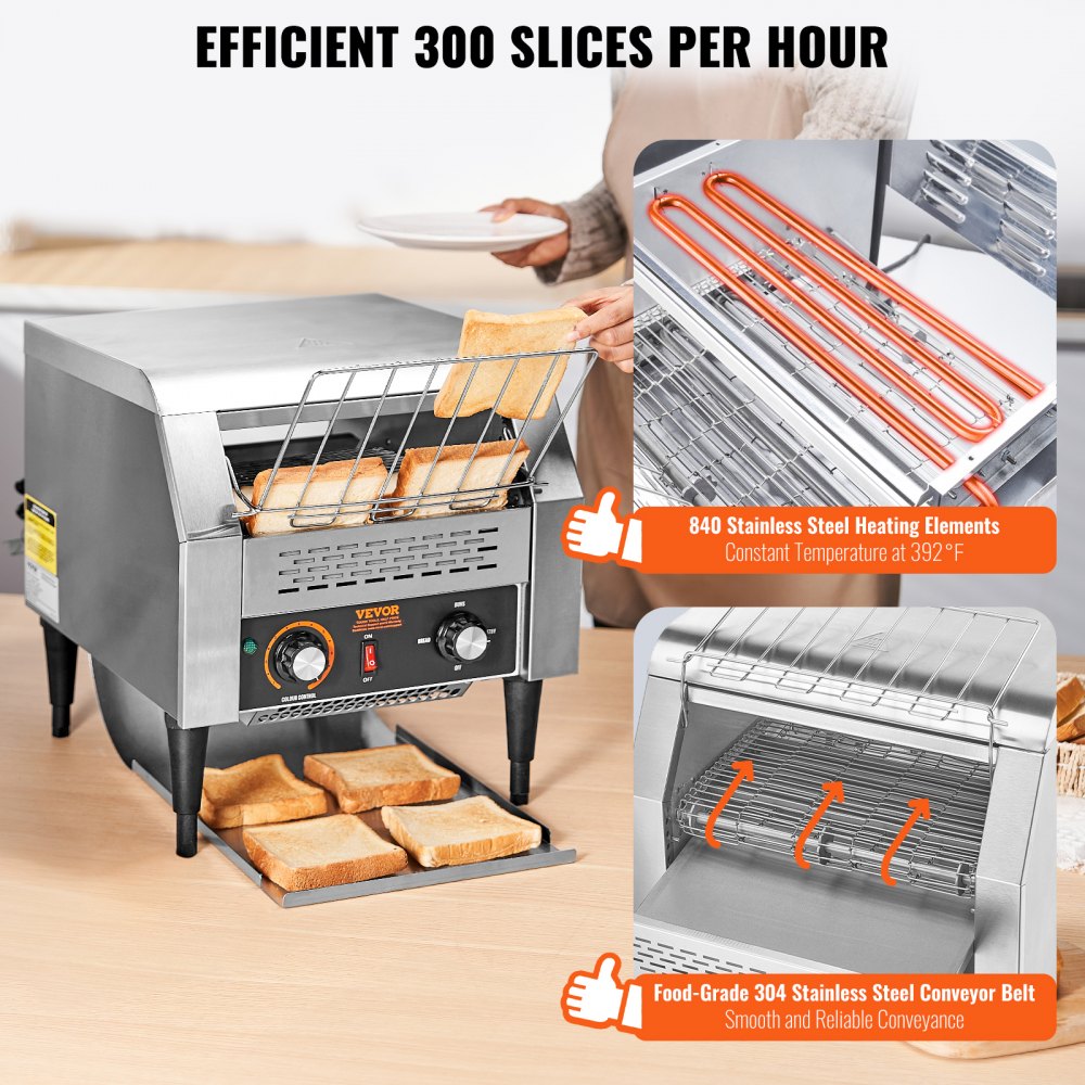 TT-300 - Heavy-Duty Stainless Steel Conveyor Toaster for Commercial Use