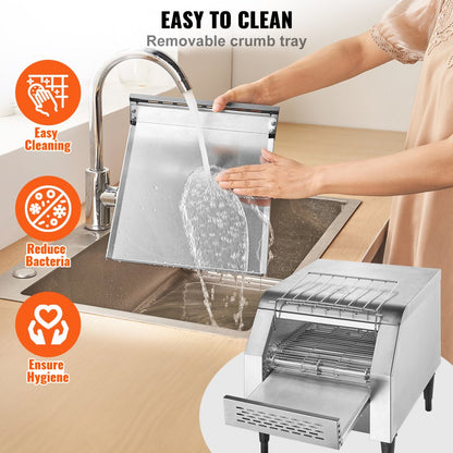 TT-300 - Heavy-Duty Stainless Steel Conveyor Toaster for Commercial Use