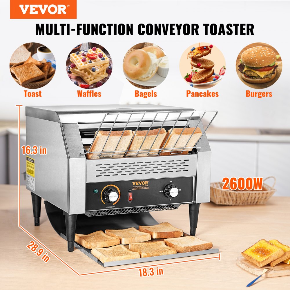 TT-450 - High-Capacity Stainless Steel Conveyor Toaster for 450 Slices Hourly