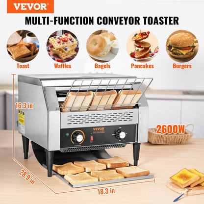 TT-450 - High-Capacity Stainless Steel Conveyor Toaster for 450 Slices Hourly