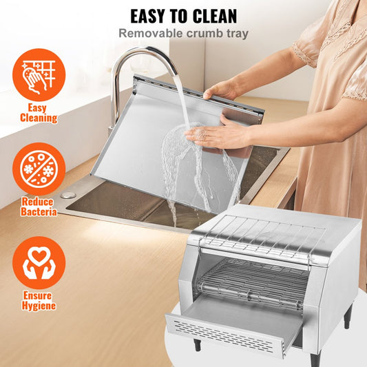 TT-450 - High-Capacity Stainless Steel Conveyor Toaster for 450 Slices Hourly