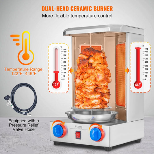 ZH-9211R - Stainless Steel Shawarma Grill Machine for Home & Restaurant Use