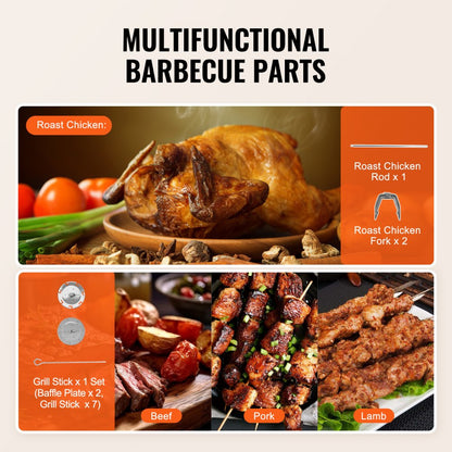 TB1023A-F - Vertical Shawarma Grill with 360° Rotating Stainless Steel Design