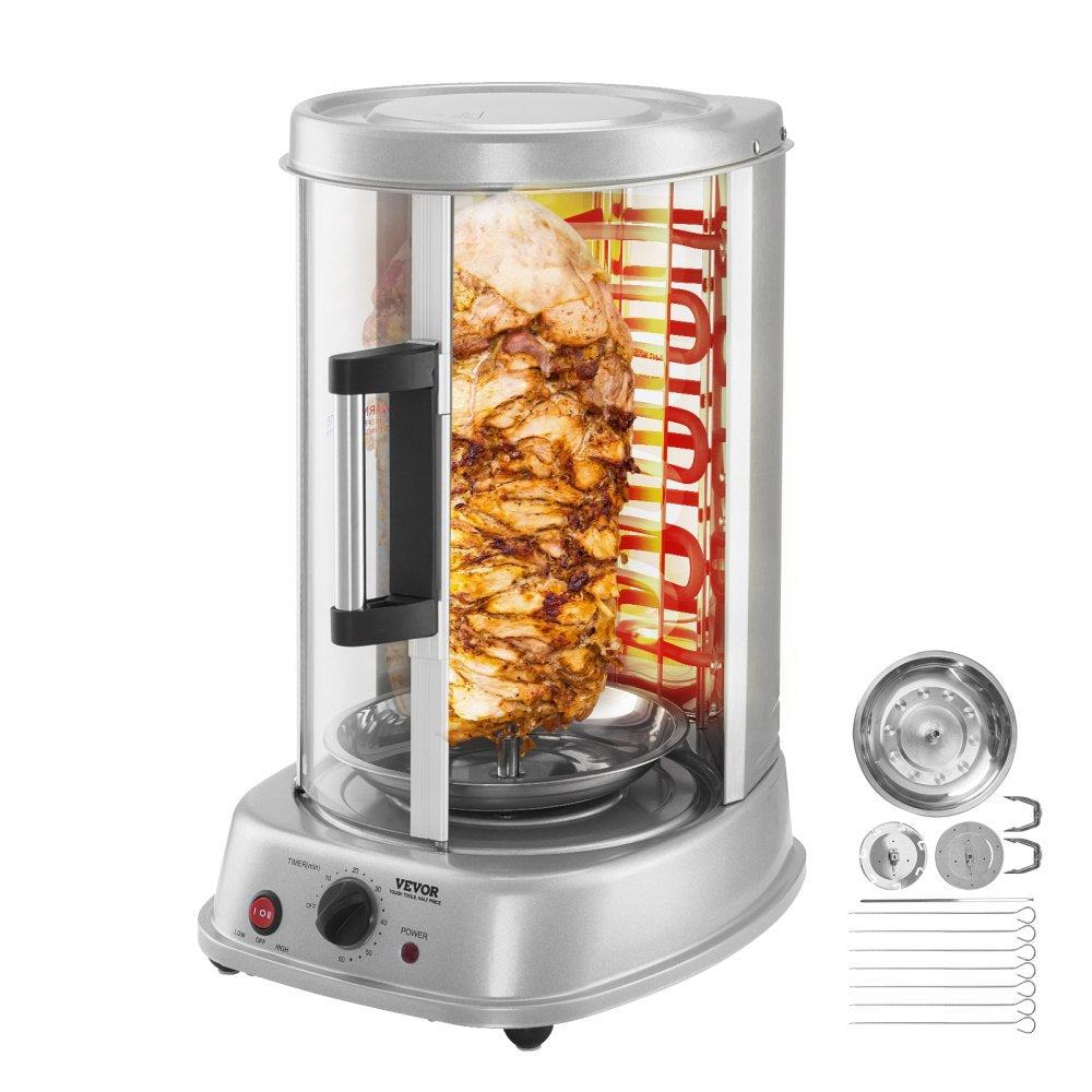 TB1023A-F - Vertical Shawarma Grill with 360° Rotating Stainless Steel Design